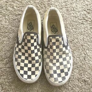 Black and white, checkered Vans